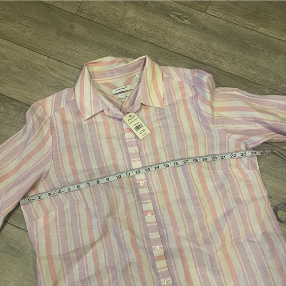 NWT Foxcroft Linen Striped Shirt - Picture 3 of 6